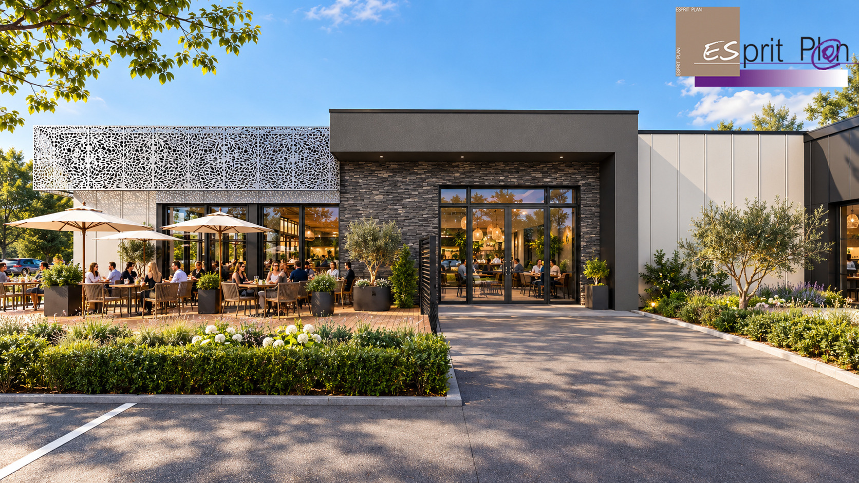 Un lieu de rencontre — Café & restauration, perspective ESPRIT PLAN